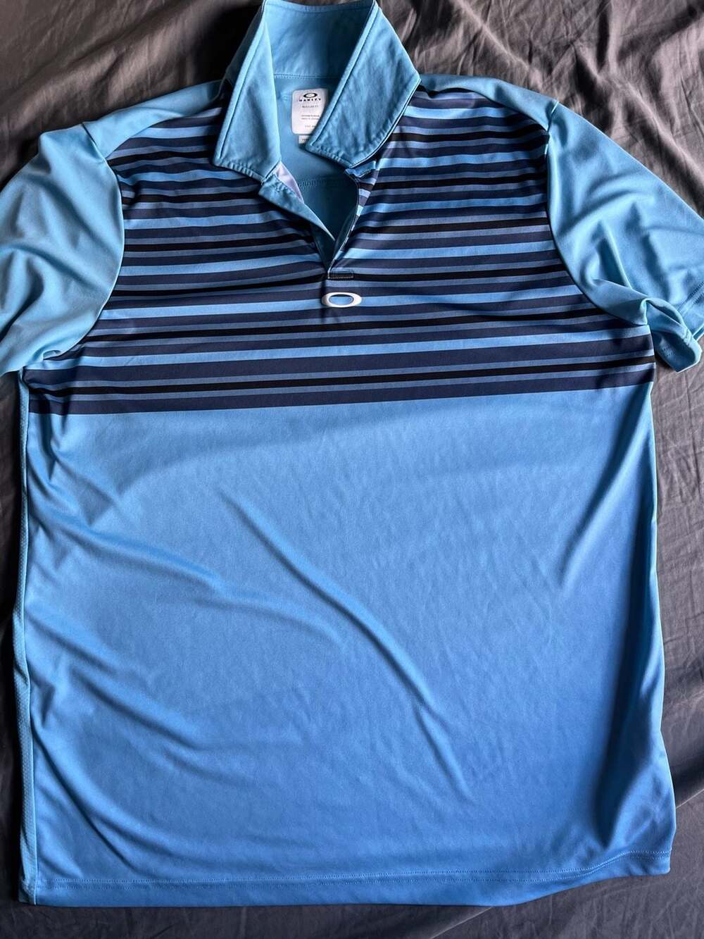 Oakley Mens Regular Fit Performance Polo Shirt Golf Tennis Striped Size XL